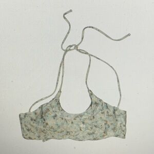 NEW Raisin's Women's Junior Size XL Blue/Gray Camo Strappy Back Swimsuit Top NWT